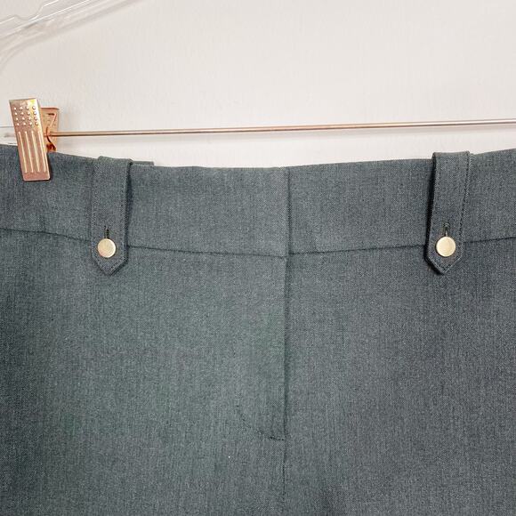 LOFT Slim Stretch Cropped Pants Heather Green 10P Petite Work Office Career - Picture 4 of 11